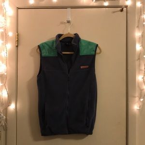 Vineyard Vines Blue/Green Fleece Vest
